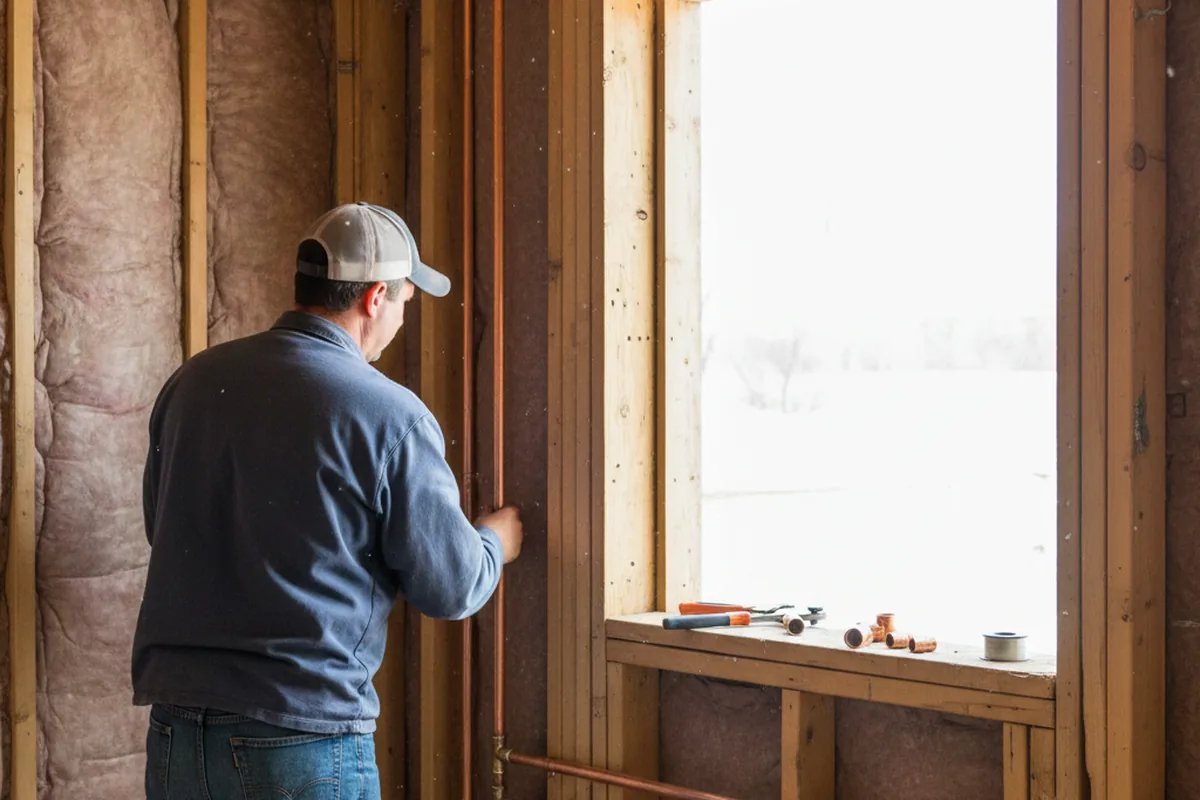 Licensed plumber running new copper supply lines in a Rocky Point home